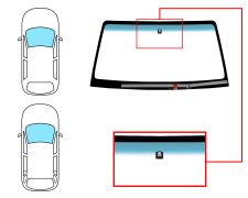 Parabrisas Mitsubishi Pajero 2000-2003 3/5 puertas / delantero / verde banda azul / termico / con base espejo metalico