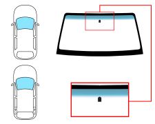 Parabrisas Mitsubishi Pajero 2007-2015 3/5 puertas / delantero / verde banda azul / con base espejo