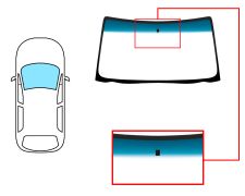 Parabrisas Opel Astra f 1995-1998 cabrio / delantero / verde banda azul / con base espejo