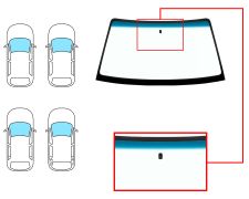 Parabrisas Opel Kadett e 1984-1991 3/4/5 puertas / familiar / cabrio / delantero / verde banda azul / con base espejo