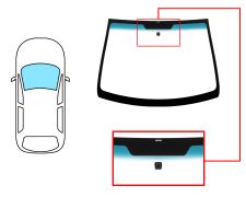 Parabrisas Peugeot 107 2008-2012 3/5 puertas / delantero / verde banda azul / con base espejo