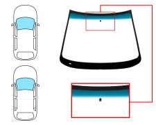 Parabrisas Peugeot 206+ 2008-2014 3/5 puertas / familiar / delantero / verde banda azul / con base espejo