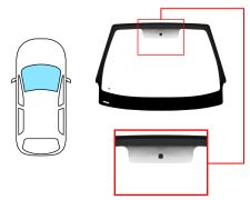 Parabrisas Renault Megane 2014-2016 cabrio / delantero / verde / con base espejo / molduras premontadas