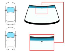 Parabrisas Renault R19 1992-1995 3/4/5 puertas / cabrio / delantero / verde banda azul / con base espejo