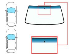 Parabrisas Renault Super 5 1984-1996 3/5 puertas / delantero / verde banda azul / con base espejo