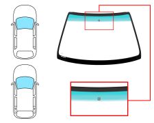 Parabrisas Rover 400 1995-2000 4/5 puertas / delantero / verde banda verde / con base espejo / molduras premontadas