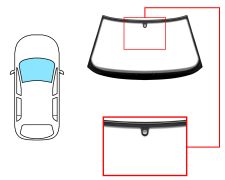 Parabrisas Seat Toledo 1991-1999 delantero / incoloro / con base espejo / molduras premontadas arriba