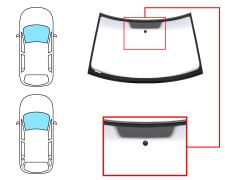 Parabrisas Skoda Fabia 2010-2014 5 puertas / familiar / delantero / verde banda gris / con base espejo / molduras premontadas