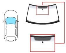 Parabrisas Skoda Roomster 2006-2010 delantero / verde banda gris / con base espejo / molduras premontadas