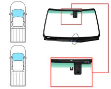 Parabrisas Toyota Hilux 2016-2021 2/4 puertas / delantero / verde banda verde / termico / con base espejo / antena / con soporte camara carril
