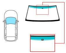 Parabrisas Toyota Land Cruiser 1998-2003 fj100 5 puertas / delantero / verde banda verde / con base espejo / molduras premontadas