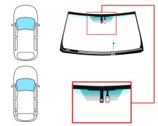 Parabrisas Toyota Land Cruiser prado fj150 2018-2023 3/5 puertas / delantero / verde banda verde / termico / con base espejo / con sensor / molduras premontadas