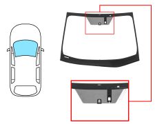 Parabrisas Toyota Prius 2016-2019 delantero / verde / acustico / con base espejo / con sensor / antena / pantalla integrada / molduras premontadas