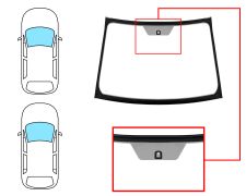 Parabrisas Toyota Yaris 2006-2009 3/5 puertas / delantero / verde / con base espejo a 9cm / molduras premontadas