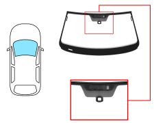 Parabrisas Volkswagen Beetle 2011-2019 cabrio / delantero / verde / acustico / con sensor / antena / molduras premontadas