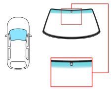 Parabrisas Volkswagen Passat 1988-1993 4 puertas / familiar / delantero / verde banda verde / con base espejo / molduras premontadas