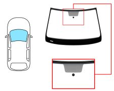 Parabrisas Volkswagen Polo 2017-2021 delantero / verde / con base espejo / molduras premontadas