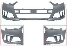 Parachoques Audi A4 2018-2019 delantero / modelo s-line / con lavafaros / con sensor / imprimado