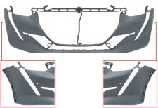 Parachoques Peugeot 208 2019-2023 delantero / modelo gt line / con agujeros moldura / con 2 sensor / imprimado