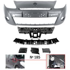 Parachoques Renault Clio 2009-2013 delantero / modelo 185 / con soportes / 5 piezas / imprimado