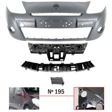 Parachoques Renault Clio 2009-2013 delantero / modelo 195 / con soportes / 3 piezas / imprimado