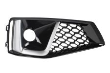 Rejilla Audi A4 2018-2019 parachoques delantero / modelo s-line / con antiniebla / moldura gris plata / negra brillante / derecha