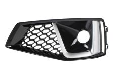 Rejilla Audi A4 2018-2019 parachoques delantero / modelo s-line / con antiniebla / moldura gris plata / negra brillante / izquierda