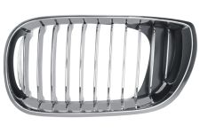Rejilla Bmw Serie 3 (e46) 2001-2005 frente marco cromado / lamas cromadas / negras / izquierda
