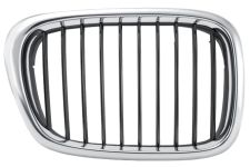 Rejilla Bmw Serie 5 (e39) 2001-2003 frente / marco cromada / lamas negra / derecha