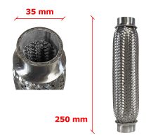 Tubo de escape flexible 35mm diametro x 250mm longitud