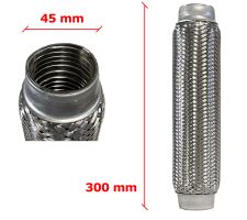 Tubo de escape flexible 45mm diametro x 300mm longitud