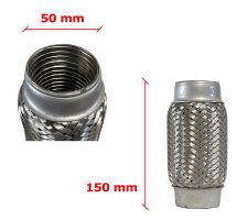 Tubo de escape flexible 50mm diametro x 150mm longitud