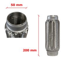 Tubo de escape flexible 50mm diametro x 200mm longitud