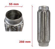 Tubo de escape flexible 55mm diametro x 250mm longitud