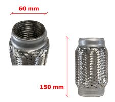 Tubo de escape flexible 60mm diametro x 150mm longitud