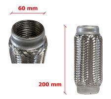 Tubo de escape flexible 60mm diametro x 200mm longitud