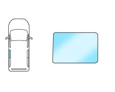 Ventanilla puerta corredera Ford Transit Connect 2006-2009 verde / 635mmx585mm / izquierda