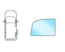 Ventanilla Renault Kangoo 2007-2013 con puerta corredera / fija / trasera utlima / verde / 610mmx515mm / derecha