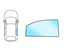 Ventanilla Seat Ibiza 2008-2012 3 puertas / trasera / fija / verde / molduras premontadas / derecha