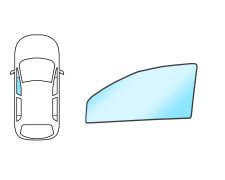 Ventanilla Toyota Avensis Verso 2001-2005 delantera / verde / molduras premontadas / izquierda