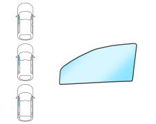 Ventanilla Toyota Corolla 1997-2000 3/4/5 puertas / familiar / delantera / verde / molduras premontadas / izquierda