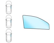 Ventanilla Toyota Corolla 2000-2001 3/4/5 puertas / familiar / delantera / verde / molduras premontadas / derecha