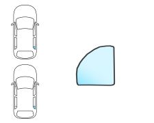 Ventanilla Volkswagen Jetta 1983-1992 4 puertas / trasera / fija / verde / derecha