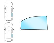 Ventanilla Volkswagen Jetta 1983-1992 4 puertas / trasera / verde / derecha