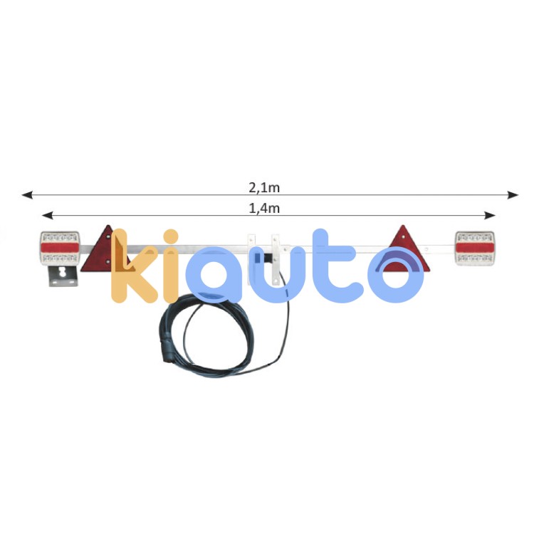 Barra telescopica para remolque de 1,4 a 2,1 m - led
