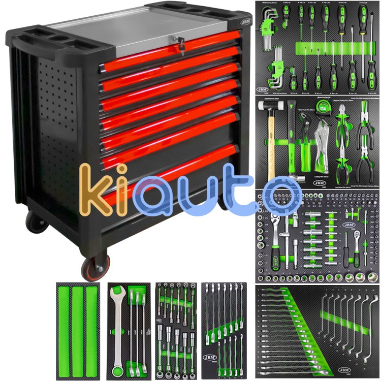 Carro de herramientas xl 7 cajones - rojo