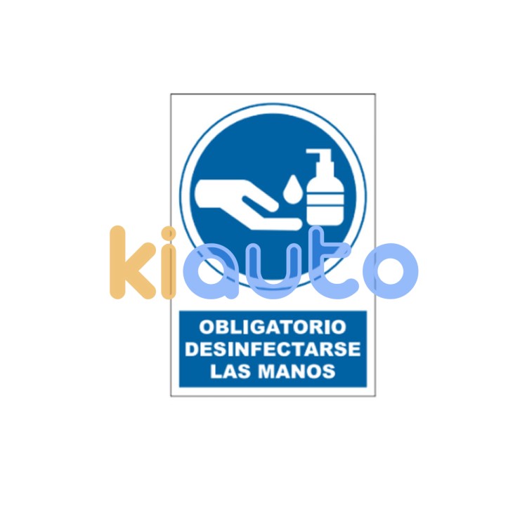 Cartel de obligatoriedad - desinfección de manos