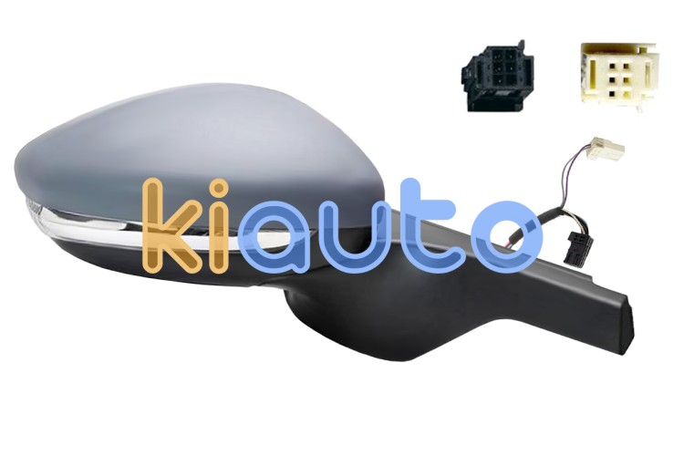 Espejo retrovisor citroen c3 2018-2020 conector negro/blanco / electrico / termico / piloto intermitente / abatible electricamente / con sonda / imprimado / derecho OE 1607513080 / 98267124XT / 1607512680