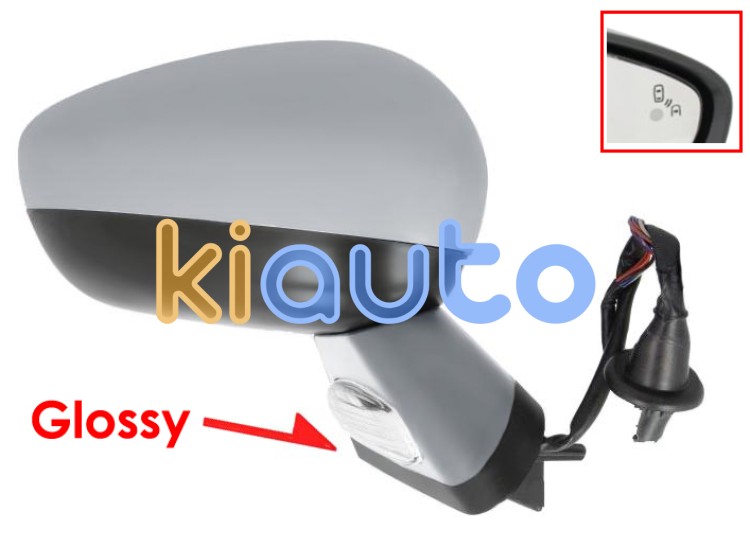 Espejo retrovisor citroen ds4 2011-2011 negro glossy / electrico / base imprimada / termico / luz cortesia / abatible electricamente / memoria / side assist / con sonda / carcasa imprimada / derecho OE 1607031580
