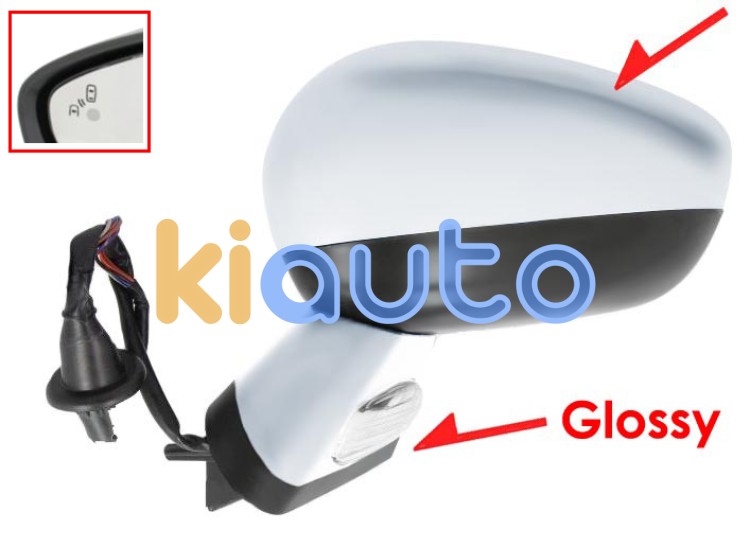 Espejo retrovisor citroen ds4 2011-2015 carcasa con pliege / negro glossy / electrico / base cromada / termico / luz cortesia / abatible electricamente / memoria / side assist / carcasa cromada / izquierdo OE 1608535580 / 8152R4 / 96721213VV